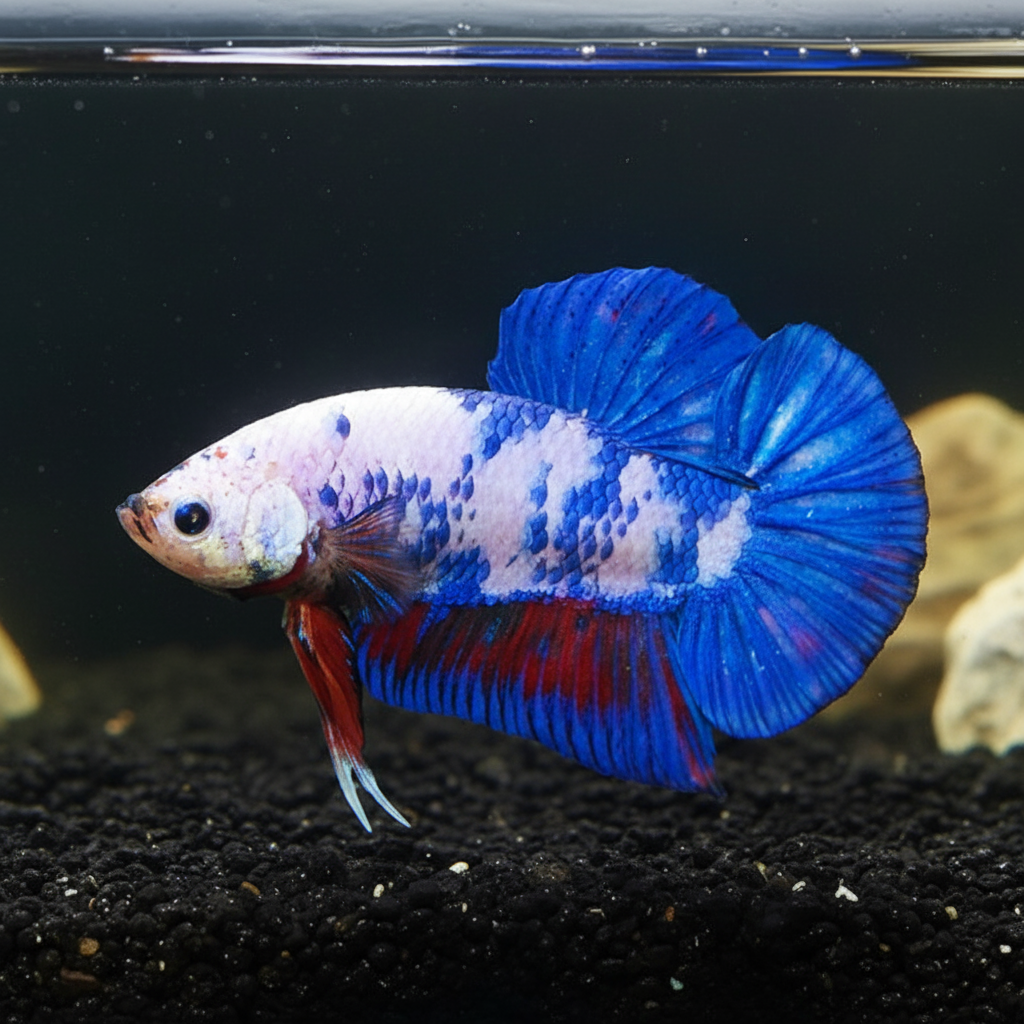 marble giant betta male plakat