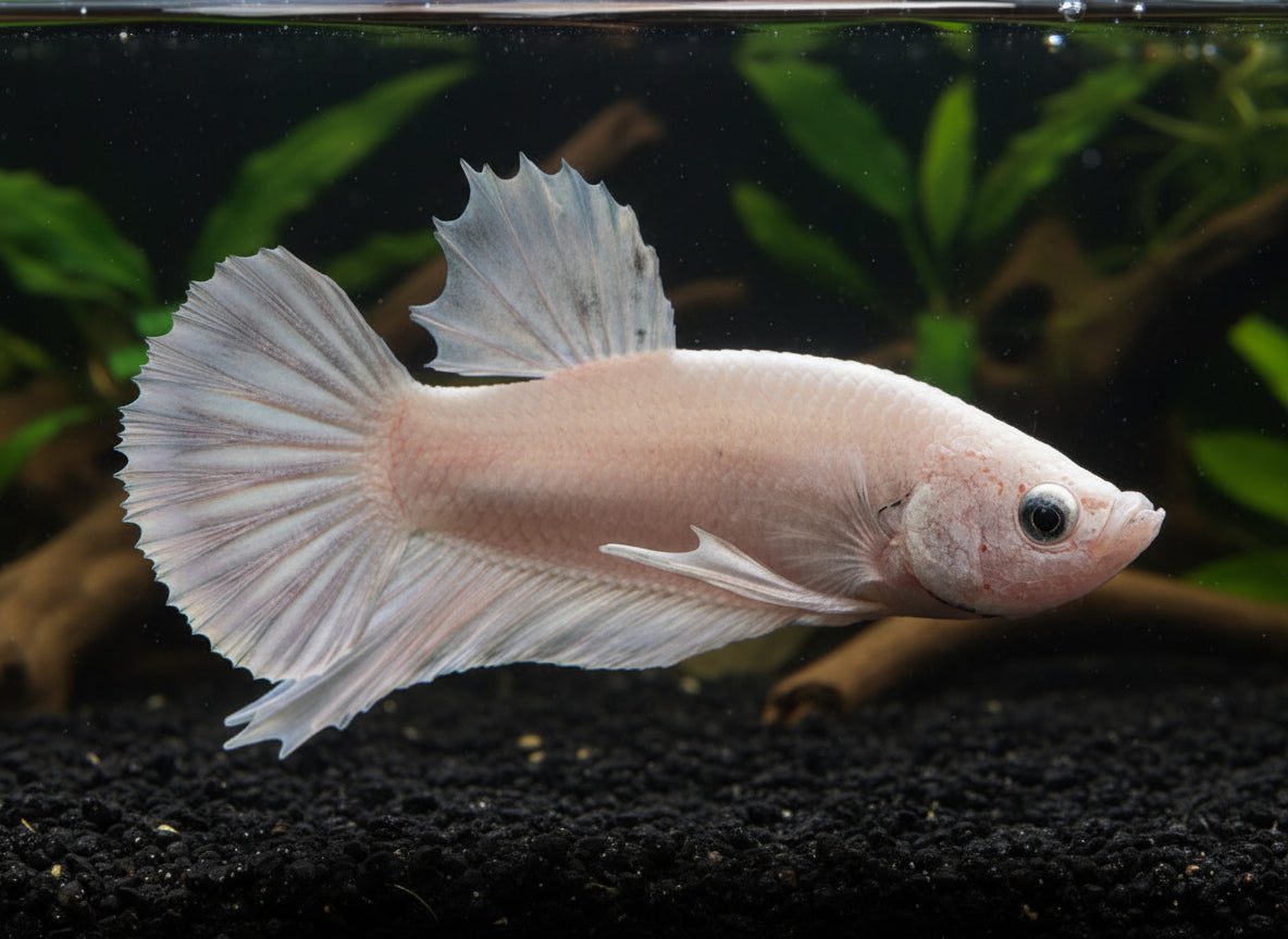 super white plakat female betta